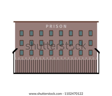 Prison building dark color flat icon on white background. illustration