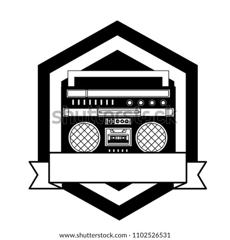 cassette radio player device vintage emblem