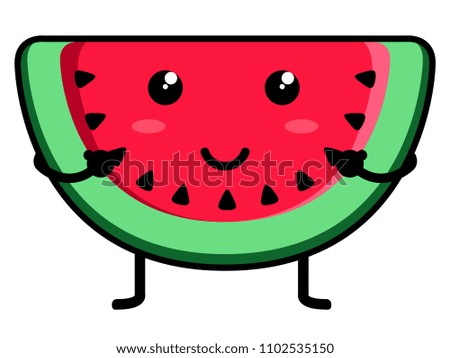 Cute watermelon emoticon