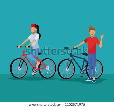 People riding bikes