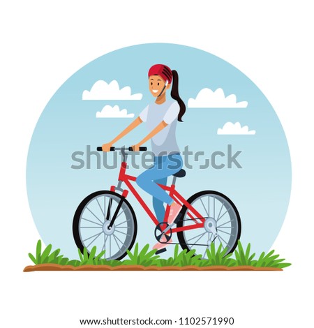 Young woman with bike