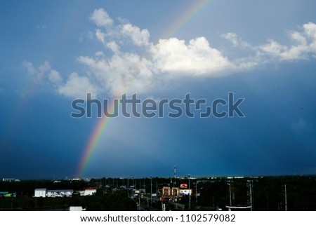 rainbow sky and cloud