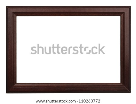 Classic wooden frame isolated on white background Royalty-Free Stock Photo #110260772
