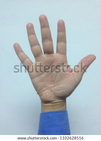 Hand sign isolated on white background