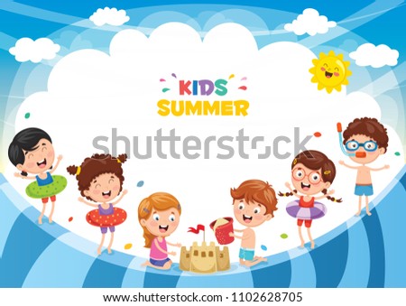 Vector Ilustration Of Summer Kids