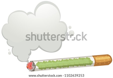 A Cigarette and Smoke Template illustration