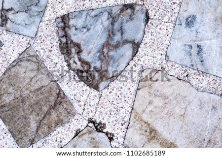
Blur the marble table outdoors.
