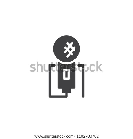 Karaoke microphone vector icon. filled flat sign for mobile concept and web design. Mic simple solid icon. Symbol, logo illustration. Pixel perfect vector graphics