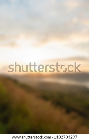 Mount Batur hiking Bali Indonesia Travel theme creative abstract blur background with bokeh effect