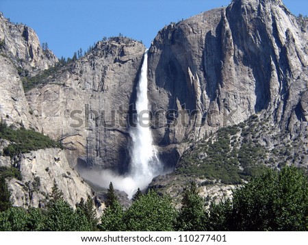 Upper and Lower Yosemite fall Royalty-Free Stock Photo #110277401