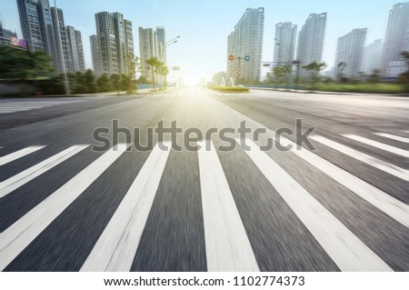 Zebra crossing in the modern city