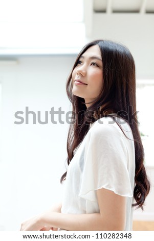 Beautiful young woman. Portrait of asian.