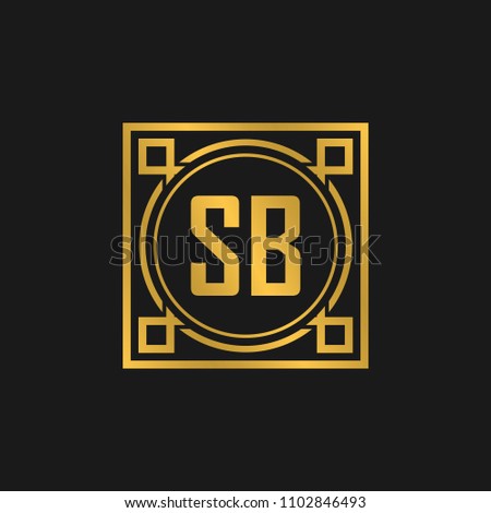 SB initial logo. Luxury ornament crown logo.