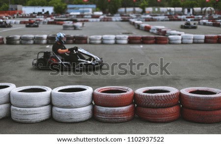 go-kart track with cartings