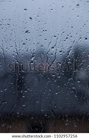 rainy days, rain drops on the window  