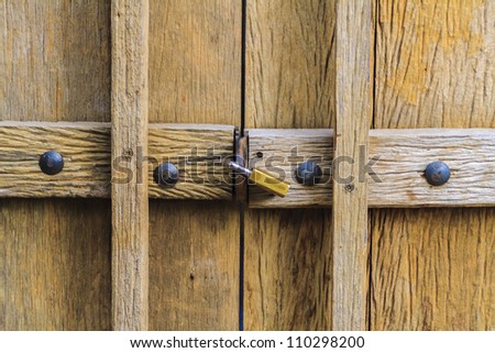 Conceptual image of wood door with lock