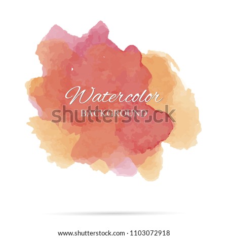 beautiful abstract orange watercolor art hand paint on white background,brush textures for logo.There is a place for text.Perfect stroke design for headline.luxury boutique Illustrations.