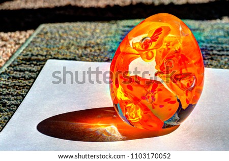 Orange glass paper weight