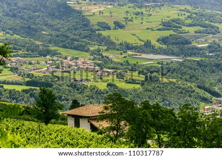 Panoramic view from Stenico (Trento, Trentino Alto Adige, Italy) at summer