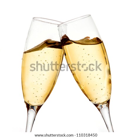 Two elegant champagne glasses Royalty-Free Stock Photo #110318450