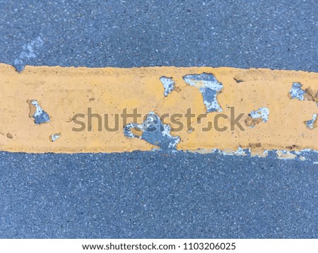 Yellow line paint on floor for texture and background