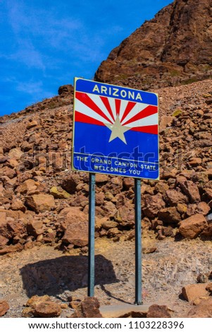 Welcome to Arizona USA - The Grand Canyon State Sign