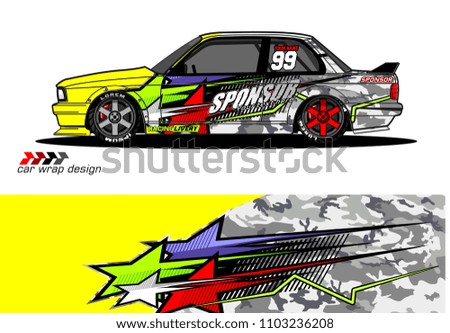 car livery Graphic vector. abstract racing shape design for vehicle vinyl wrap background 