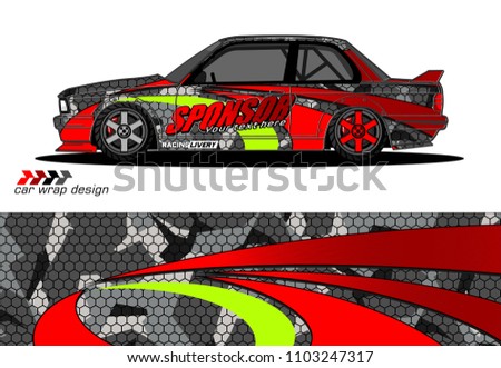 car graphic background vector. abstract racing livery design for vehicle vinyl wrap 