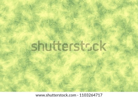 Green painted background. Yellow brush stoke texture on white background. Artistic canvas background with paint splashes and blots.