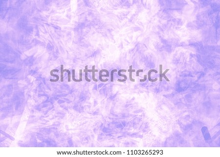 Violet  painted background. Yellow brush stoke texture on white background. Artistic canvas background with paint splashes an  blots.