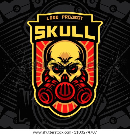 Gas Mask Skull Esports Logo