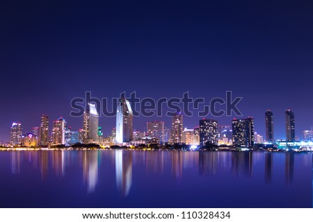 San Diego California skyline at night