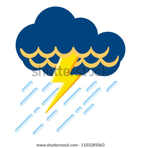 Isolated thunderstorm weather icon
