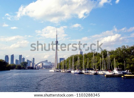 Toronto harbor and yachts