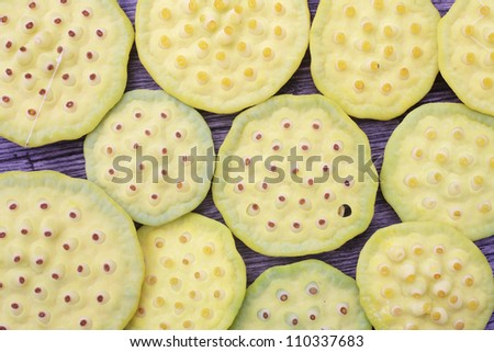 texture of lotus seeds pod background.