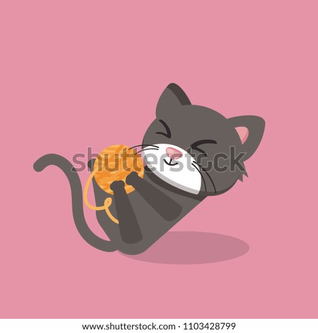 Cat Poses Cartoon Illustration