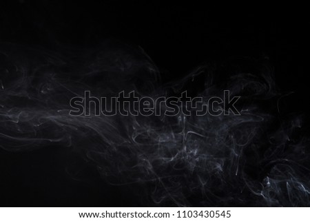 White isolated smoke of smoldering aromastick