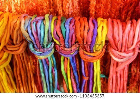 colorful woven threads background set