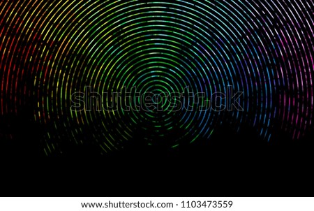 Dark Multicolor, Rainbow vector pattern with curved circles. A sample with blurred bubble shapes. A new texture for your  ad, booklets, leaflets.