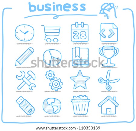 Pure Series | Hand drawn internet,business icon set