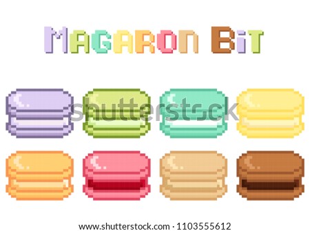 macaron 8bit colorful set
