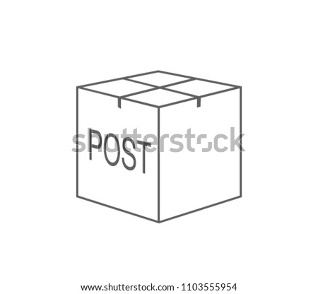 Delivery box vector.  Post icon. Package icon.  Box vector.  Mail package icon.  Logistics icons. 
