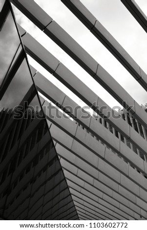 Black and white modern structure building photography in Lisbon
