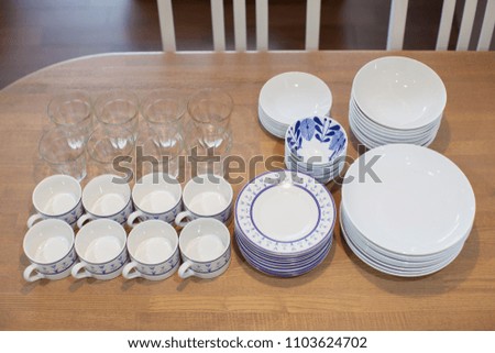 cutlery and dishes for guests