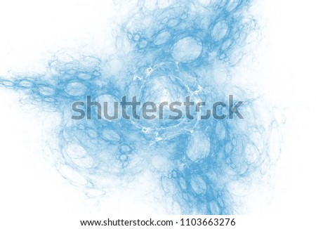 Blue color toned monochrome abstract fractal background. Design element for graphics artworks. Digital collage. Raster clip art.