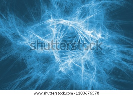 Blue color toned monochrome abstract fractal background. Design element for graphics artworks. Digital collage.Raster clip art.