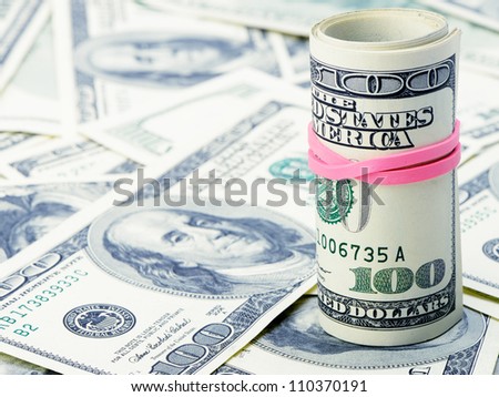 Rolls of dollars.Highly detailed picture of American money