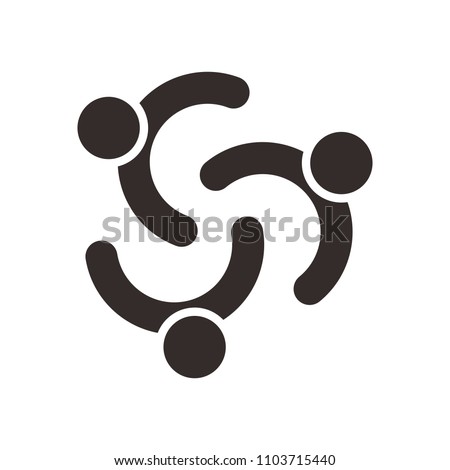 People logo. team icon. partner symbol. Vector eps 08. Royalty-Free Stock Photo #1103715440