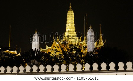 Grand palace and Wat phra keaw at night view in bangkok, Thailand