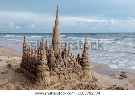 Sand castle on a beach